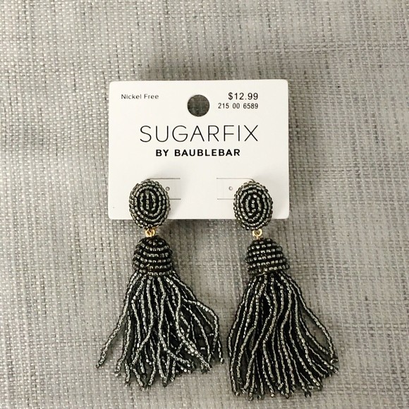Sugarfix by BaubleBar Gray Polished Beaded Tassel Earrings 4/$20 - Picture 5 of 9